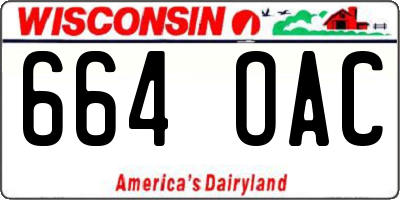 WI license plate 664OAC