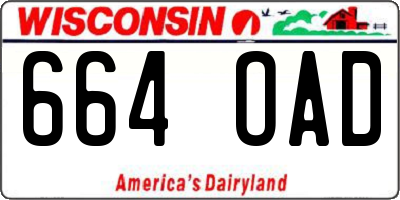 WI license plate 664OAD