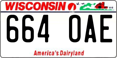 WI license plate 664OAE