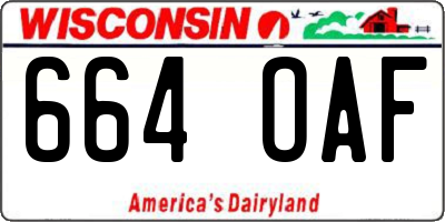 WI license plate 664OAF