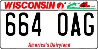 WI license plate 664OAG