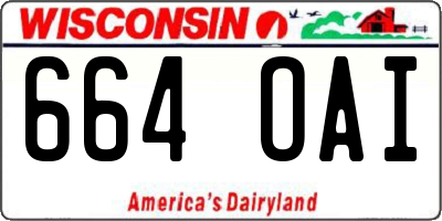 WI license plate 664OAI