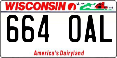 WI license plate 664OAL