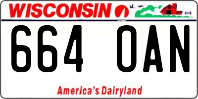 WI license plate 664OAN
