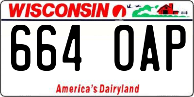 WI license plate 664OAP