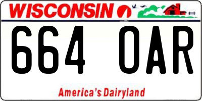 WI license plate 664OAR