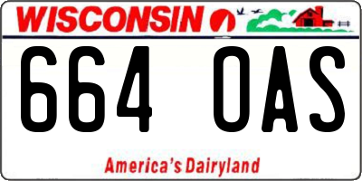 WI license plate 664OAS