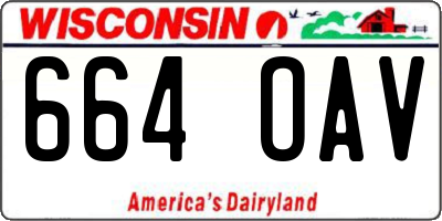 WI license plate 664OAV