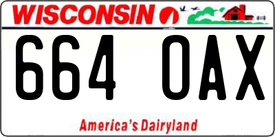 WI license plate 664OAX