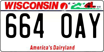 WI license plate 664OAY