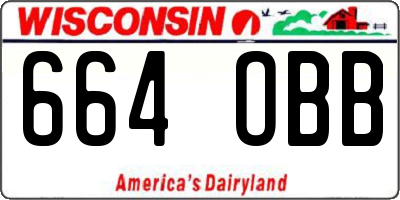 WI license plate 664OBB