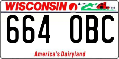 WI license plate 664OBC