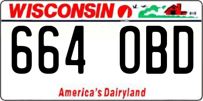 WI license plate 664OBD