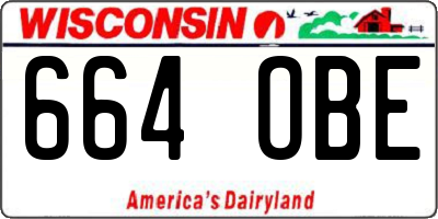 WI license plate 664OBE