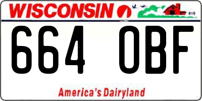 WI license plate 664OBF