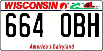 WI license plate 664OBH