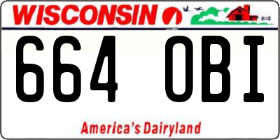 WI license plate 664OBI