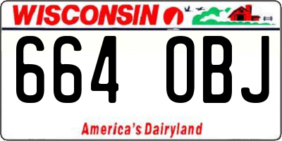 WI license plate 664OBJ