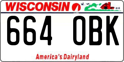 WI license plate 664OBK