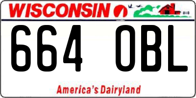 WI license plate 664OBL