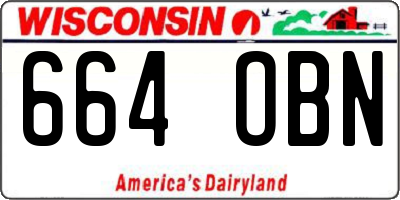 WI license plate 664OBN