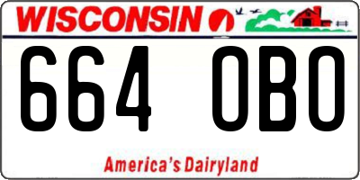 WI license plate 664OBO