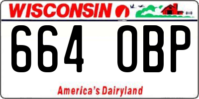 WI license plate 664OBP