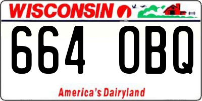 WI license plate 664OBQ