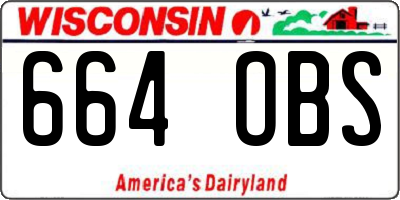 WI license plate 664OBS