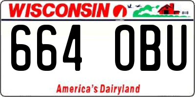 WI license plate 664OBU