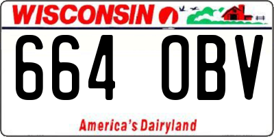 WI license plate 664OBV