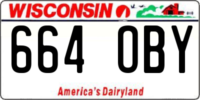 WI license plate 664OBY