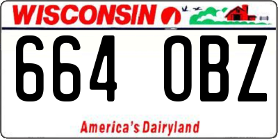 WI license plate 664OBZ