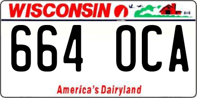 WI license plate 664OCA