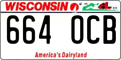 WI license plate 664OCB