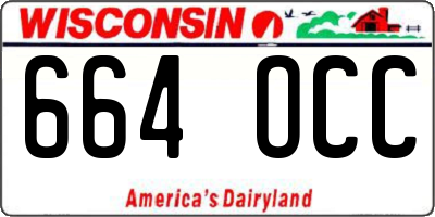 WI license plate 664OCC