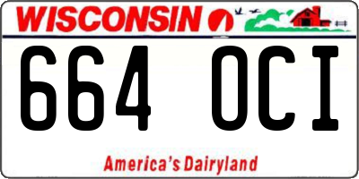 WI license plate 664OCI