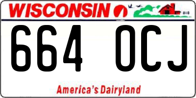 WI license plate 664OCJ