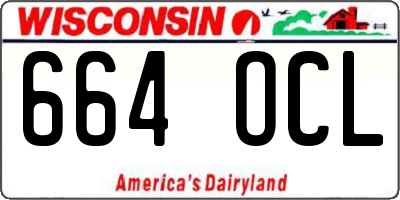WI license plate 664OCL
