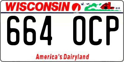 WI license plate 664OCP