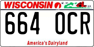 WI license plate 664OCR