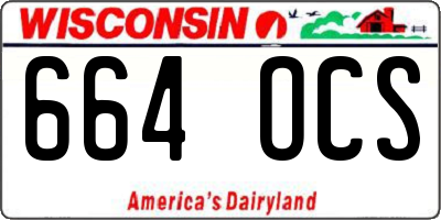 WI license plate 664OCS