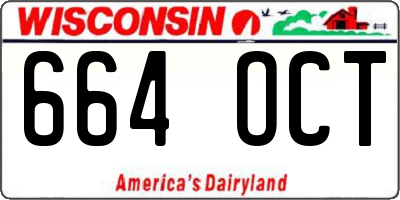 WI license plate 664OCT