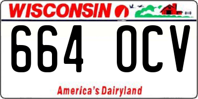 WI license plate 664OCV