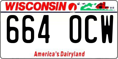 WI license plate 664OCW