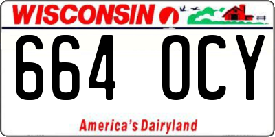 WI license plate 664OCY