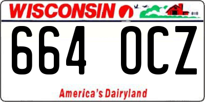 WI license plate 664OCZ