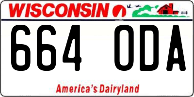 WI license plate 664ODA