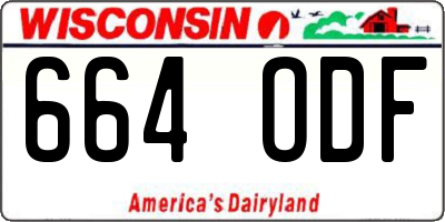 WI license plate 664ODF