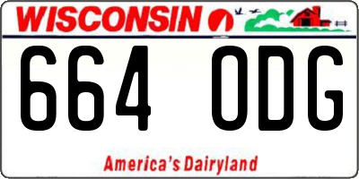 WI license plate 664ODG